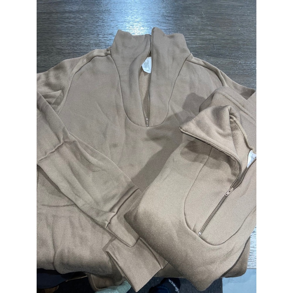 Military Undershirt Medium Brown Cold Weather 1/4 Zip Polypropylene - Lot of 2
